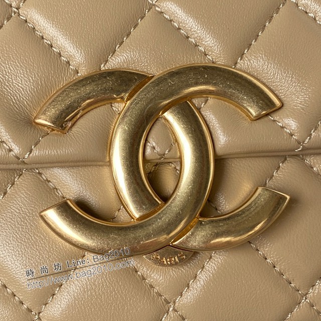 Chanel專櫃新款23p大logo鏈條包 大號AS3855 香奈兒復古油蠟皮腋下包單肩斜挎女包 djc5424
